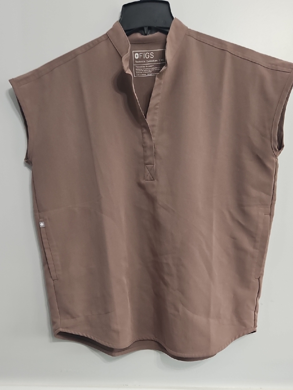 Figs Women's Sleeveless Tunic Scrub Top in Brown